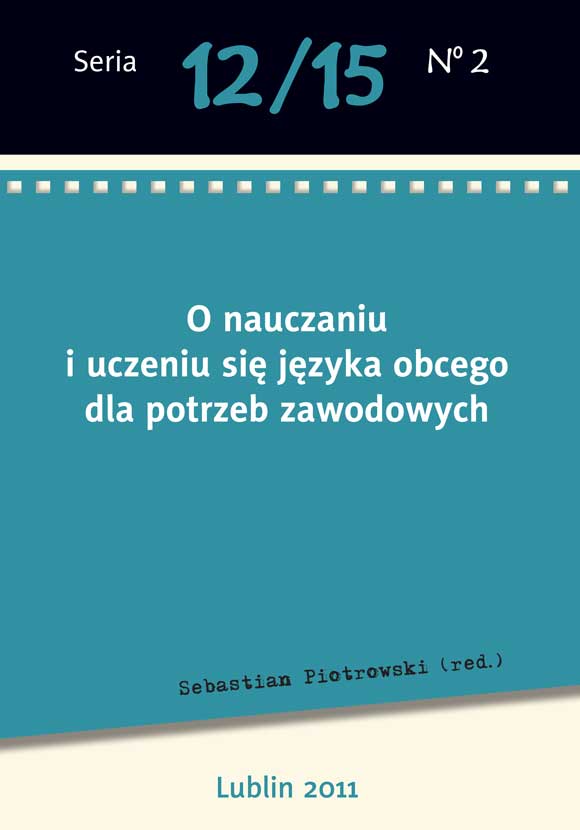 O nauczaniu i uczeniu się języka obcego dla potrzeb zawodowych [12/15/2]